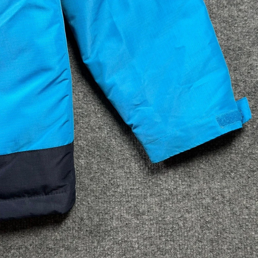 The Children's Place Puffer Jacket Boys XL 14 Blue Grey Colorblock Fleece Lined